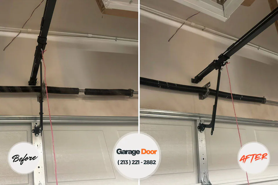 Before and after: garage door repair Bayville, NY